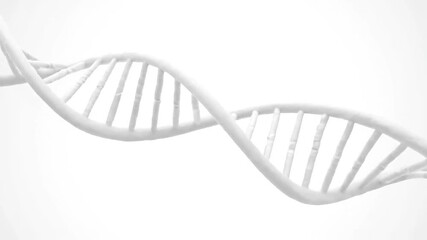 Abstract 3D rendering of a white DNA helix, symbolizing genetics and life science. - Powered by Adobe