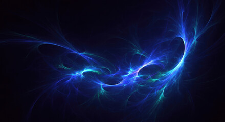 Abstract Blue Light Trails A Mesmerizing Display of Energy and Motion with Flowing Curves and Vibrant Hues Against a Dark Background Creating a Sense of Depth