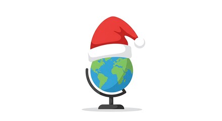 Christmas Globe with Santa Hat.