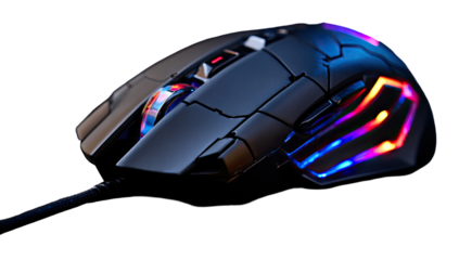 Dark gaming mouse with vibrant LED lights (1)