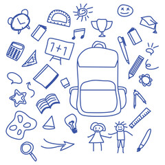 logo design icon set flat abstract doodle simple school supplies