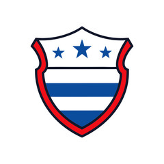Vintage american shield emblem with stars and stripes vector illustration scalable eps icon