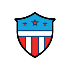 Vintage american shield emblem vector illustration patriotic emblem scalable graphic design element
