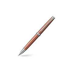 Luxury Wooden Ballpoint Pen Isolated on White Background &ndash; Office and Writing Tool