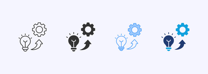 Develop Icon Set Multiple Style Collection