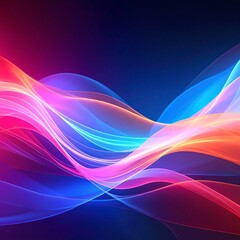 Fototapeta premium Vibrant abstract wallpaper featuring dynamic, flowing waves in a spectrum of colors, creating a visually striking and energetic design perfect for modern spaces.