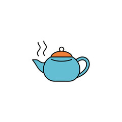Stylized light blue teapot vector illustration scalable graphic for beverage and kitchen themes