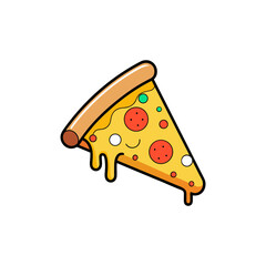 Delicious slice of pizza vector illustration for food graphics and design projects scalable eps