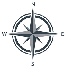 Graphic Compass Rose Nautical Star Symbol Indicating Cardinal Directions North South East West