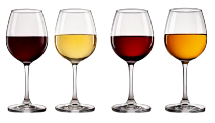 Elegant Glass of Red Wine, Isolated Drink PNG, isolated on transparent background.