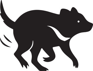 Tasmanian devil running silhouette, wild marsupial vector for nature and wildlife designs.