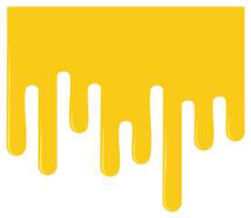 Obraz premium Golden honey or melted cheese sauce dripping down in a smooth vector illustration