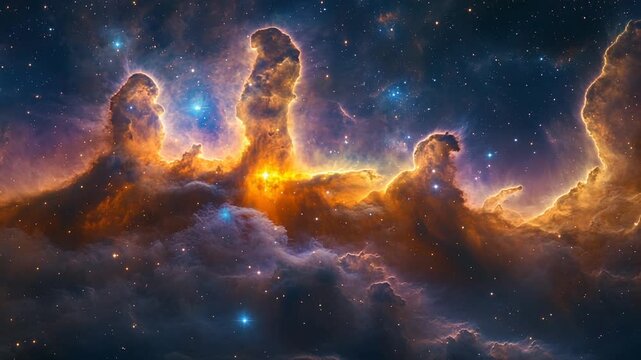 Cosmic Pillars of Creation - A Stunning Nebula in Deep Space.