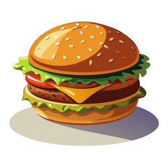 hamburger on a white background