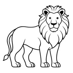 Lion Vector Illustration on White Background