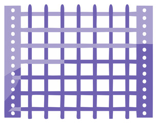Simple Illustrated Grid Pattern with Perforated Edges in Purple Tones