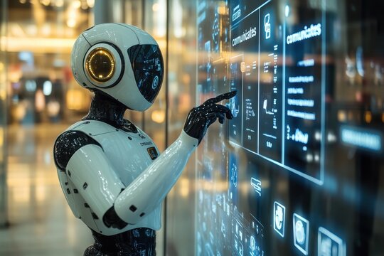 cyborg robotic process automation data analysis in server room ai generate