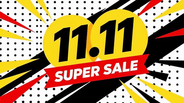 Eleven eleven super sale shopping day online discount promotion event advertising banner template vector