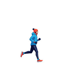 Obraz premium Person running in winter clothing