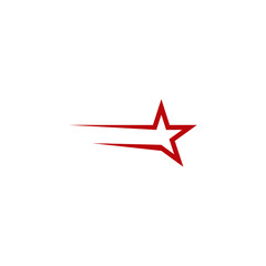 Obraz premium Abstract Shooting Star Logo in Red