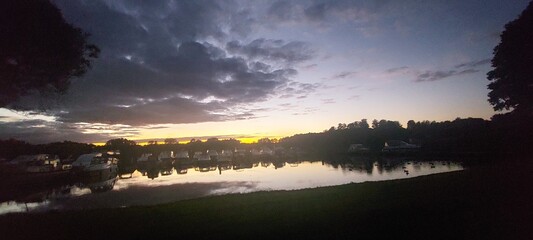 sunset over the river