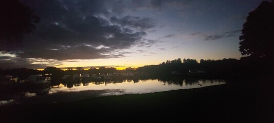 sunset over the lake