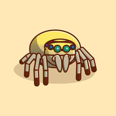 Simple Jumping Spider with Big Eyes cartoon vector illustration Eye Sight Day concept icon isolated