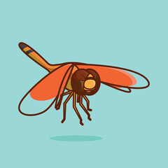 Simple Dragonfly with Big Eyes cartoon vector illustration Eye Sight Day concept icon isolated