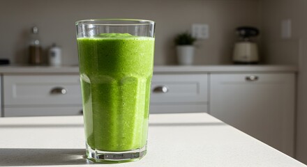 Refreshing green smoothie made with fresh spinach, kiwi, apple, and citrus fruits, healthy detox drink full of vitamins, plant-based nutrition, clean eating, perfect for breakfast or fitness lifestyle