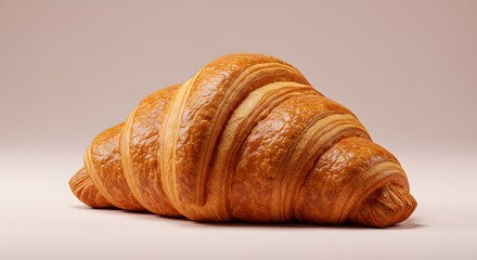 Freshly baked golden croissant with flaky buttery layers, classic French pastry served warm, perfect for breakfast, brunch, or café snack, symbolizing indulgence, comfort, and traditional bakery delig