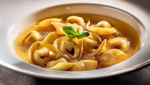 Tortellini In Broth Close Up