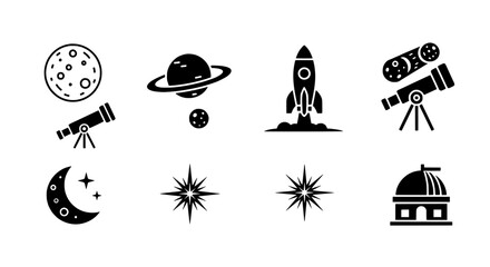 Fototapeta premium Astronomy and Space Exploration Icon Set