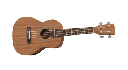 Isolated ukulele instrument for music performance and entertainment against light surface