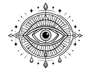 Mystical All-Seeing Eye Symbol Design.