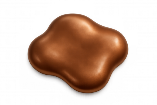 Chocolate or caramel sauce forming a glossy brown liquid blob. Ideal for food, dessert, or sweet designs. Transparent background