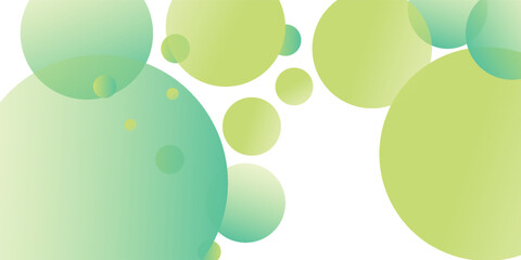 Abstract background with green and yellow circles and dots