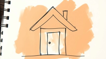 Hand Drawn House Sketch.