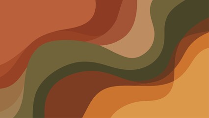 Abstract background with wavy shapes in earth tones for graphic design