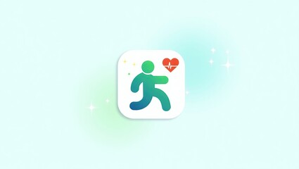 Health App Icon with Fitness, and Running.