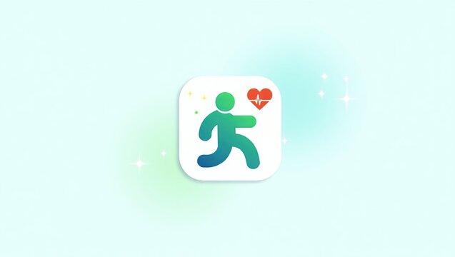 Health App Icon with Fitness, and Running.