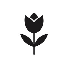 Obraz premium Simple vector tulip icon elegant floral illustration scalable graphic design element