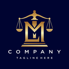 Luxury Letter LM Law Firm Logo