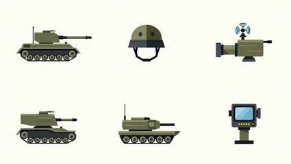 Military Equipment Icons. (1)