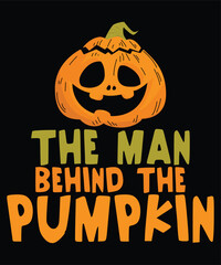 The man Behind The Pumpkin Happy Halloween shirt print template, Pumpkin Fall Witches Halloween Costume shirt design