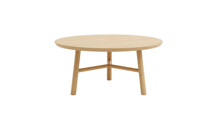 Isolated wooden coffee table for living room interior decor and design project display