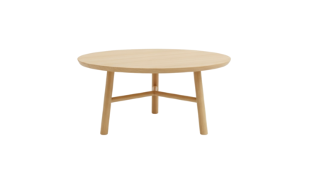 Isolated wooden coffee table for living room interior decor and design project display