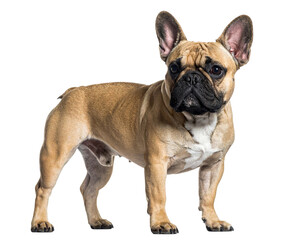 Fototapeta premium Charming French Bulldog in Alert Pose PNG