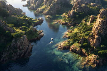 Obraz premium A Crisp Perspective of a Northern Island and Nearby Water Channels