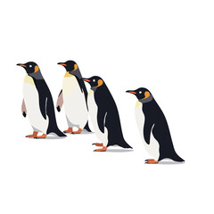 Obraz premium Four Emperor Penguins Standing Together.