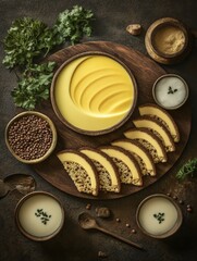 A vibrant vegan curry with decoration